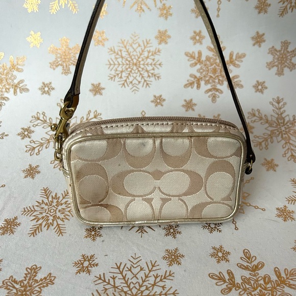 Coach Vintage Signature Floral Appliqué Mini Top Handle Bag/Wristlet - Picture 5 of 8